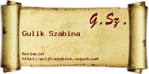 Gulik Szabina névjegykártya